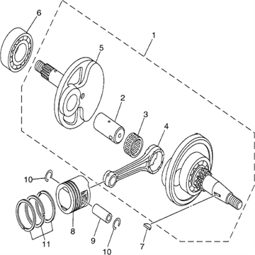 Piston (0,50 MM. O/S) 5DV-11636-10 , Yamaha